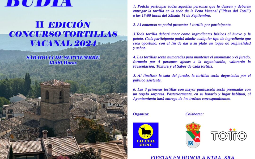 II EDICIÓN CONCURSO DE TORTILLAS VACANAL 2024